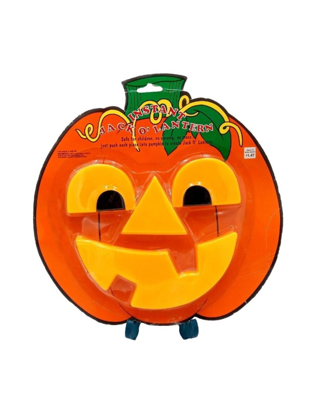 Vintage Halloween Instant Jack O Lantern Pumpkin NOS New Old Stock Plastic Eyes